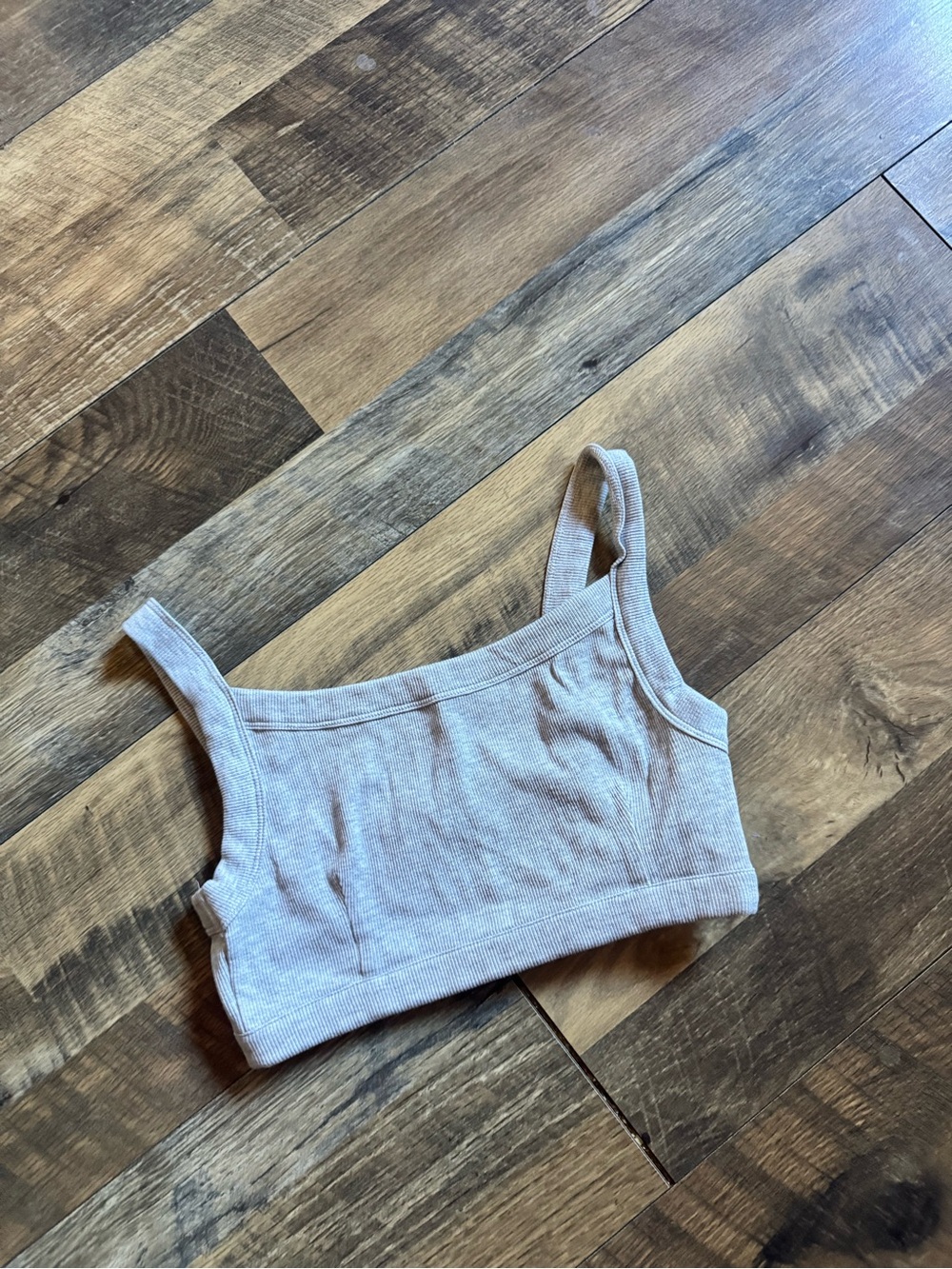 Cotton On Ribbed Crop Tank - Light Gray